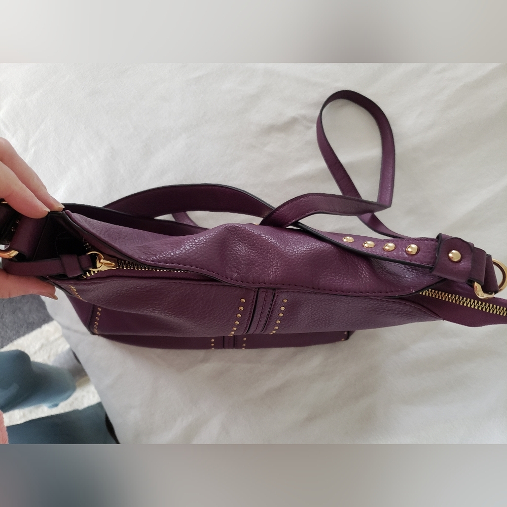 Montana West Studded Purple Conceal Carry Handbag Shoulder Crossbody - Picture 10 of 16